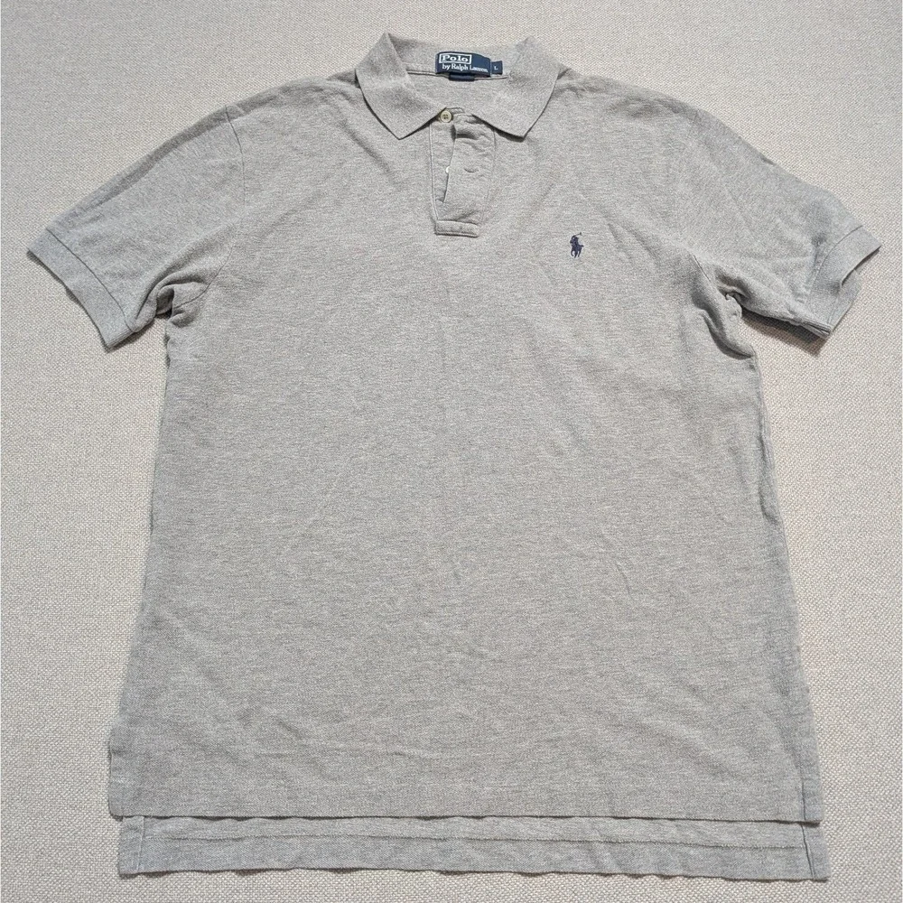 Polo Ralph Lauren Men's Polo Shirt Gray L Cotton Pique Short Sleeve